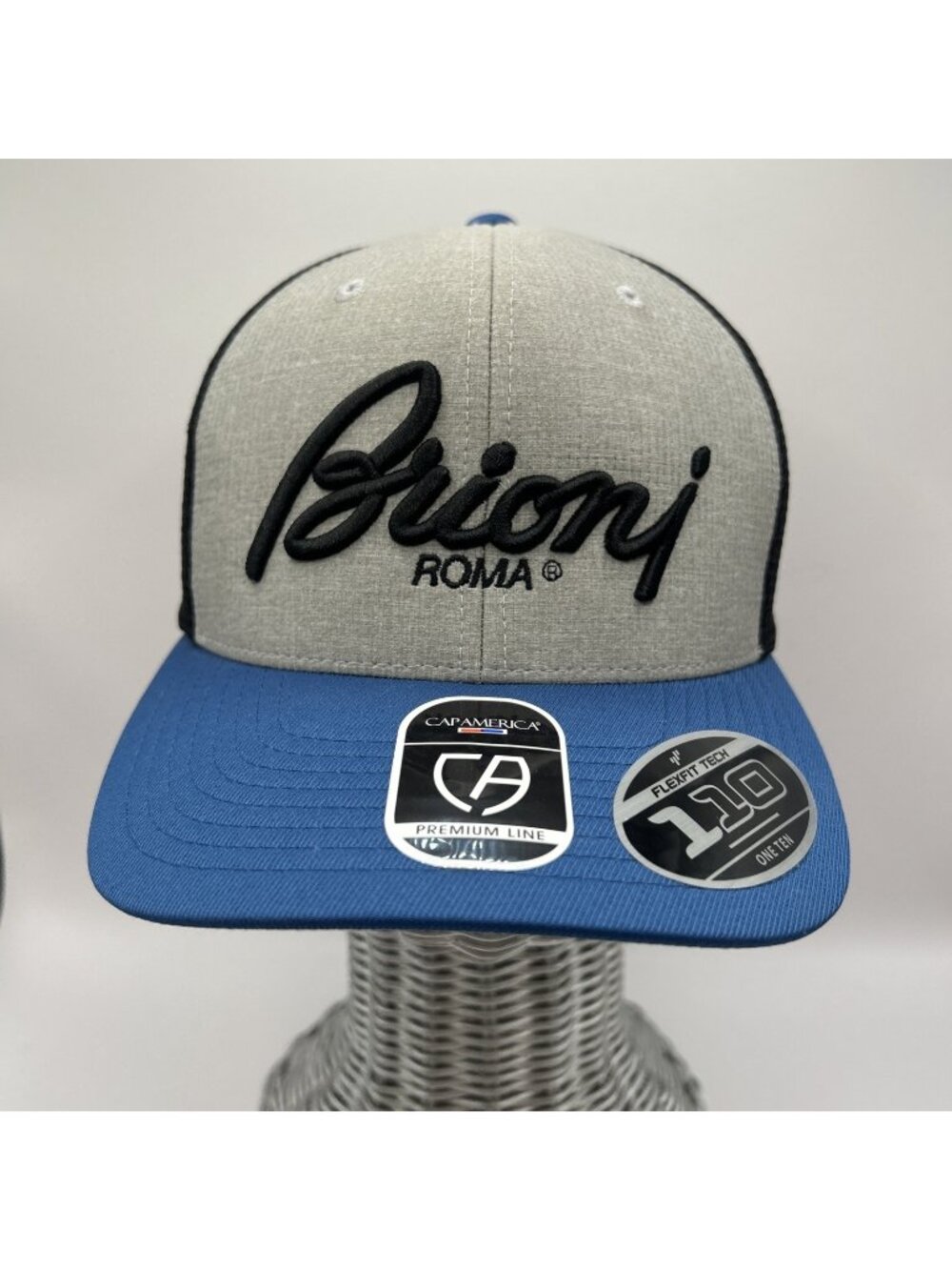Premium Brioni Roma Flexfit 110 Melange Mesh Snap Back Cap America Trucker Hat